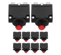 PRETYZOOM 10 Unidades Disyuntor de Sobrecarga Térmica con Reinicio Manual para Circuitos Industriales y Dispositivos Eléctricos, Protección Rápida y Material Plástico y Metal para Uso en