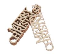 PRETYZOOM 10 Unidades Etiquetas de Madera Beige para Manualidades Navideñas Cuerda de Cáñamo, Versátiles para Decoraciones de Fiesta y Regalos con Motivo Feliz Navidad