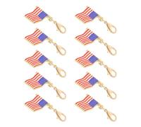 PRETYZOOM 10 Unidades Llavero Diseño Plano Bandera de Estados Unidos de Aleación Ligera y Compacta y Recuerdos Patrióticos Adecuado para Viajes en Bolsos y Carteras