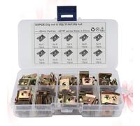 PRETYZOOM 100 Clips en U de Acero al Manganeso para Fijación de Tuercas No.6, Sujetadores para Panel de Carrocería de Automóvil, Uso en Molduras y Parachoques, Accesorios para Motos