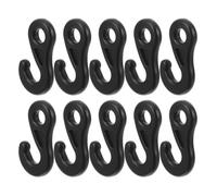 PRETYZOOM 100 Piezas Gancho de Tienda de Campaña Ganchos de Hebilla de Extremo de Plástico Pom Negro, Forma de 9 y Forma Curva, para Cuerdas de Viento, Fotografía al Aire Varios Estilos