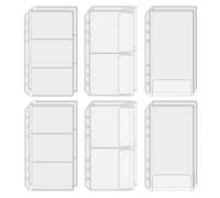 PRETYZOOM 12 Bolsillos para Carpetas A6 de Pvc Transparente, Prácticos para Guardar Tarjetas Pequeñas y Recibos, Paquete de 12 Piezas Diseño Estilizado y Uso Organizativo