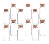 PRETYZOOM 12 Mini Botellas de Vidrio con Corcho, Envases Pequeños de 25ml para Líquidos, Frascos Decorativos para Manualidades y Decoración DIY en Cocina