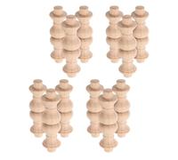 PRETYZOOM 12 Piezas Columna Doble Espiga de Madera Maciza de Barandilla sin Terminar Construcción Sólida, Aspecto Artesanal para Proyectos de Mejora del Hogar y Barandillas de Cocina