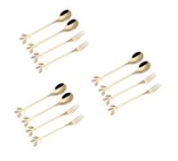 PRETYZOOM 12 Piezas cuchara de acero inoxidable cucharas de pastel tenedor de aperitivo ice cream scoop cucharas para aperitivos cucharas soperas cuchara para remover café cuchara de helado