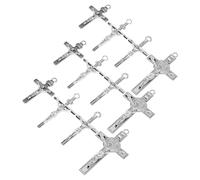 PRETYZOOM 12 Piezas Dijes de Cruz de Aleación con Esmalte Colgantes Religiosos Jesús Pequeños Charms Crucifijo para Hacer Collares Pulseras y Llaveros Accesorios para Manualidades DIY