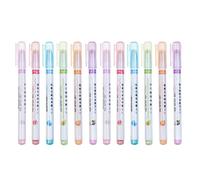 PRETYZOOM 12 piezas Rotuladores Fluorescentes con Aplicador y Punta Fina para Colores Vibrantes Líneas Curvas y Patrones Creativos para Dibujo Journaling y Material Escolar