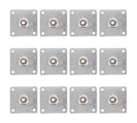 PRETYZOOM 12 Placas de Montaje para Patas de Sofá y Mesa, Soporte para Patas de Muebles, Herrajes de Conexión de Metal Tornillos M8, Tamaño 6x6 Cm, Grosor 1.5 Mm, Paquete de 12