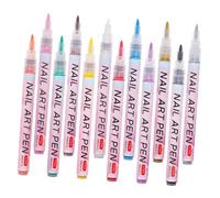 PRETYZOOM 12 Rotuladores Acrílicos para Decoración de Uñas, Bolígrafos para Dibujar Puntos y Flores, Ideales para Arte de Uñas DIY y Principiantes
