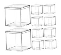 PRETYZOOM 14piezas Cajas Cuadradas De Metacrilato Transparente Con Tapa Para Dulces y Almacenamiento