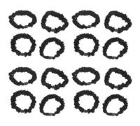 PRETYZOOM 15 Gomas Pelo Negras de Tela para Mujer y Niña, Ligeras y Cómodas para Uso Diario y Viajes, Pack de 15 Coleteros Elásticos