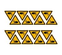 PRETYZOOM 16 Piezas Pegatinas de Advertencia de Seguridad para Maquinaria, Etiquetas Adhesivas Autoadhesivas de 100 Mm, Señal de Precaución Bilingüe Cuidado Manos, para Uso Industrial en