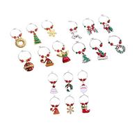 PRETYZOOM 18 piezas Adornos para Copas de Vino Metálicos con Cierre Fácil para Fiestas Navideñas Identificadores de Vidrio para Eventos Familiares