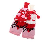 PRETYZOOM 2 Fundas De Punto para Botellas De Vino Decoración Festiva para Bodas y Fiestas Bolsa Térmica para San Valentín