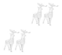 PRETYZOOM 2 Juegos Alce Acrílico Animales De Juguete Adornos Figuritas Felpa Decoraciones Cornamenta Figuras De Animales del Océano Ornamento Faisán Juguetes Ciervo 2 Piezas * 2