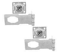 PRETYZOOM 2 Juegos Cerraduras de Seguridad con Llave Acero Inoxidable Resistente Cerradura Antirrobo para Puertas de Cobertizo Armarios y Portones Diseño Reforzado y Plegable Fácil