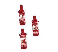 PRETYZOOM 2 Juegos Juego De Botellas Navideñas Ropa De Botella De Vino Tapa De De Vino De Vacaciones Xmas Tree Cubierta Tapa Decorativa Manga Rojo 3 Piezas * 2