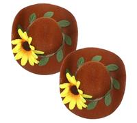 PRETYZOOM 2 Mini Sombreros De Vaquero para Botellas Decoración De Fiesta Sombreros De Feltro