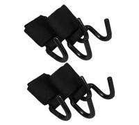 PRETYZOOM 2 Pares Ganchos para Levantamiento de Pesas Reforzados con Soporte Acolchado Diseño Ergonómico para Mayor Agarre y Estabilidad Entrenamientos de Fuerza y Dominadas Negros