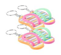 PRETYZOOM 2 Pares Llaveros Divertidos Mini Colgantes de Pantuflas Pvc y Metal Verde y Rosa Llavero Decorativo para Mochila y Bolso Diseño de Zapatillas de Dibujos Animados