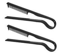 PRETYZOOM 2 Peines Cabello Negro de Abs, Herramienta de Peluquería Profesional para Alisar y Peinar, Protege las Manos del Calor, Paquete de 2 Piezas