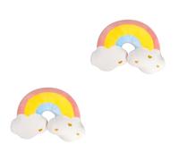PRETYZOOM 2 Piezas Almohada De La Serie De Estrellas Felpa Auto Adorable Almohada Cómoda De Arcoíris De Peluche De Iris Cojín con Forma De Arcoíris Algodón