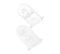 PRETYZOOM 2 Piezas Arch Acrylic Wedding Table Signs Transparent Guest Book Cards Reception Event Table Card Holder For Elegant Party Decorations