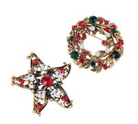 PRETYZOOM 2 Piezas Broche Navideño de Aleación Textura y Cadena Suave, Diseño Retro y Forma Encantadora para Accesorios de Fiesta y Ropa de Moda