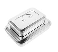 PRETYZOOM 2 Piezas Caja de Acero Inoxidable Rectangular con Tapa para Instrumentos Quirúrgicos Resistente Altas Temperaturas Contenedor de Almacenamiento y para Uso Médico