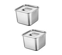 PRETYZOOM 2 Piezas Caja de condimentos de acero inoxidable. olla de almacenamiento de condimentos organizador de tarro dispensador de contenedor de Silver