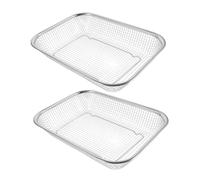 PRETYZOOM 2 piezas Colador Inoxidable para Drenar Canasta Rectangular con para Fregadero Escurridor Práctico y Decorativo para Cocina