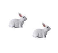 PRETYZOOM 2 Piezas Decoración de Conejo Kit en Miniatura Juguetes Animales figuritas Rana de Peluche Conejos Pascua Conejos de Pascua Adorno de Conejo de Resina Adorno Animal Resina
