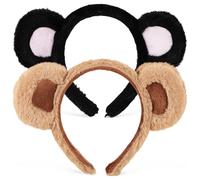 PRETYZOOM 2 piezas Diademas de Orejas de Oso Suaves de Peluche Diademas Animales Cómodas y Ligeras para Fiesta de Halloween Cosplay y Uso Diario para Adultos y Regalo Divertido para