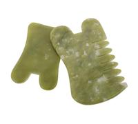 PRETYZOOM 2 piezas Herramienta Gua Sha Facial de Jade Natural Tablero de Raspado Ergonómico para Masaje y Cuidado Piel para Relajación y Belleza
