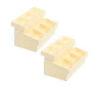 PRETYZOOM 2 Piezas Mini Supermercado Estante para Casa de Muñecas Estante para Frutas y Verduras Modelo de Mueble Miniatura Beige Accesorio Decorativo para Escenas Fotográficas Simulación