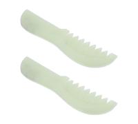 PRETYZOOM 2 Piezas Peine de Masaje de Jade de Xiuyan para Cabelludo Peine de Piedra para Masaje de Raspador de Piedra Cuidado Piel Cabello Tabla