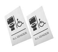 PRETYZOOM 2 Piezas Señal para Baño Adaptado con Discapacidad con Texto Claro para Identificación de Sanitarios y Zonas Públicas