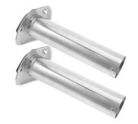 PRETYZOOM 2 Piezas Soporte Empotrado de Acero Inoxidable Pulido 15° | Montaje Embutido, Tapa de PVC y Junta Incluida, Ángulo Cómodo para Kayak, Barco y Pesca Costera