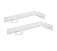 PRETYZOOM 2 Piezas Soporte para Barra de Armario con Gancho, Acero Laminado en Frío Blanco, Soporte Estable y Multifuncional para Estantes en Balcón u Oficina, 38x12cm