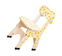 PRETYZOOM 2 Piezas Taburete pequeño sillas Infantiles sillas Madera Sillon Madera sillón para sillón reclinable Silla con Respaldo de Jirafa Silla Trasera para de Madera Yellow