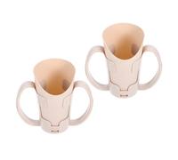 PRETYZOOM 2 Piezas Vaso de Plástico para Pacientes con Doble Asa y Corte Inclinado, Fácil de Agarrar y Portátil para Cuidado en Casa y Personas con Disfagia