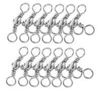 PRETYZOOM 20 Piezas Rotación De Engranajes De Pesca Anillo De Pesca Soldada Anillos Divididos De Señores Pesca Giratoria Accesorios De Pesca En El Mar Camiseta De Pescado Snap Plata Planchar