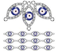 PRETYZOOM 20 Unidades Colgante de Mal de Ojo de Aleación de Zinc para Pulseras y Aretes, Accesorio Colgante Doble Agujero Adecuado para Manualidades y Joyería DIY