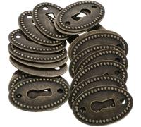 PRETYZOOM 24 Piezas de Placa de Ojo de Cerradura Ovalada de Aleación de Zinc para Muebles Vintage, Cubiertas Decorativas Resistentes para Tocadores y Cajones