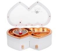 PRETYZOOM 2Pcs Caja Doble Corazón Caja De Música Cascanueces Musical Retro Decoración Música Decoración Boda Decoración Cajas De Música Decoración Día De San Valentín Madera