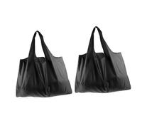 PRETYZOOM 2piezas Bolsa De Tela Oxford Negra Bolso De Mano y Hombro para Compra con Gran Capacidad y Resistente Tote Pouch Multipropósito para Uso Diario