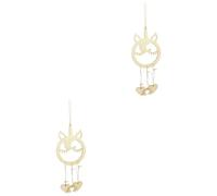 PRETYZOOM 2piezas Capturador De Sueños De Madera De Unicornio Colgante Para Decoración De Cumpleaños Infantil y Fiestas Temáticas