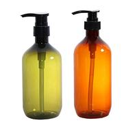 PRETYZOOM 2piezas Dispensador De Champú y Acondicionador De Botellas Pet Recargables Con Bomba Presionable Diseño Hermético Antidesbordamiento Para Baño y Cocina Colores Verde