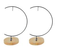 PRETYZOOM 2piezas Soporte Colgante De Hierro Para Micro Paisaje Con Base De Madera Rack De Escritorio Decorativo Para Adornos De Terraio