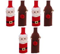 PRETYZOOM 3 Juegos Juego De Botellas Navideñas Decoración Petacas De Alcohol Tapa De Botella De Vino De Navidad De Vino De Navidad Protector De Botella Tela Tejida 2 Piezas * 3